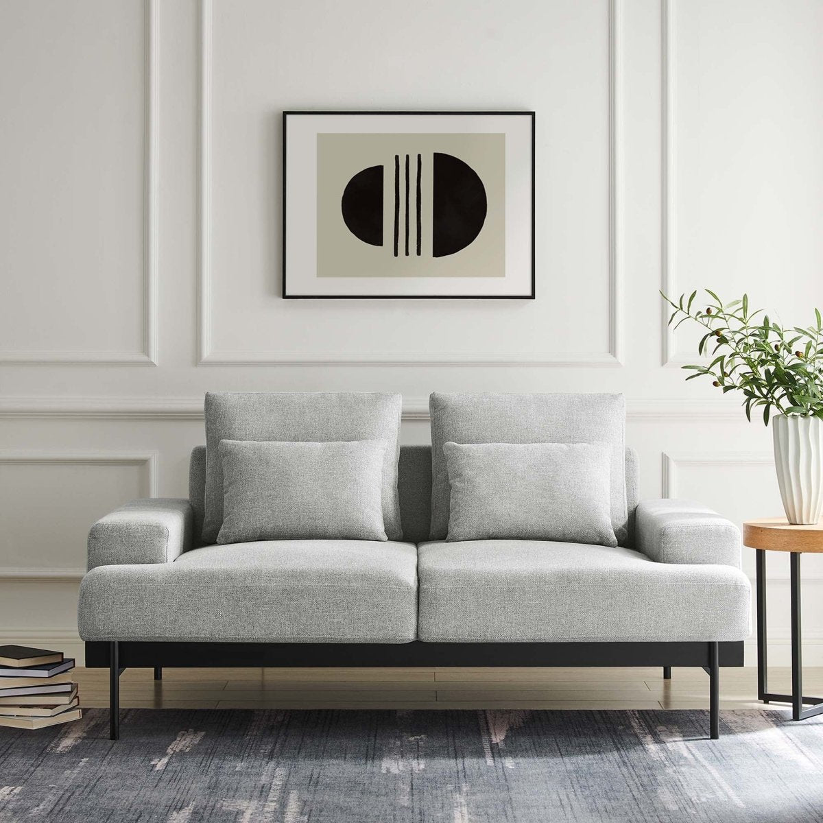 68 Inch Modern Upholstered Fabric Loveseat - Loveseats available at Alpine Outlets in Denver