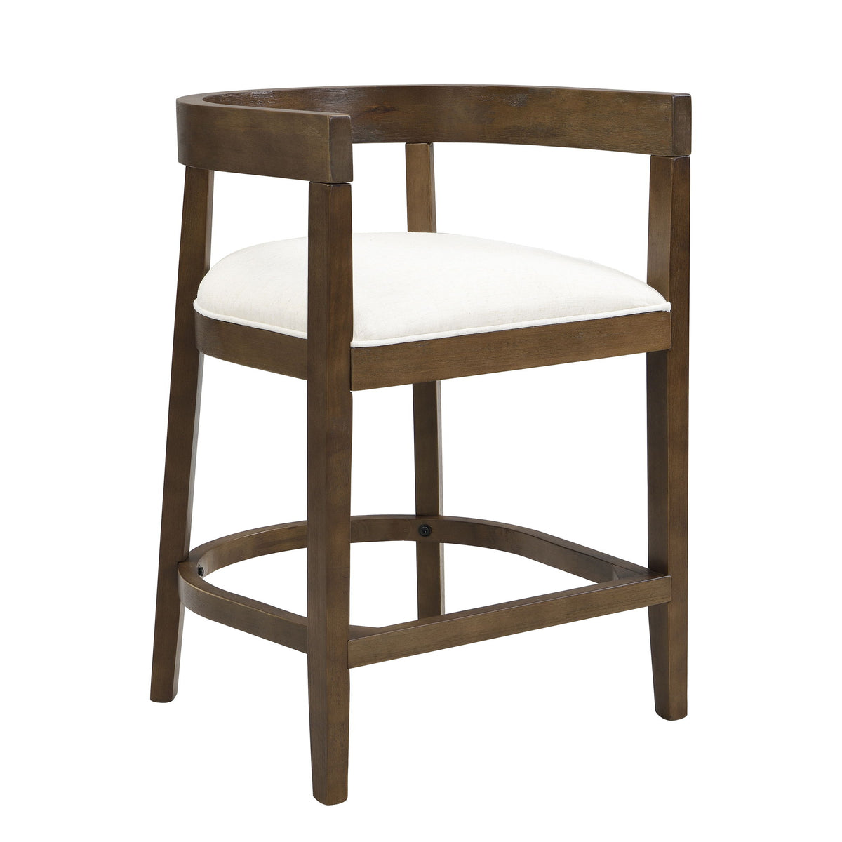 Modern Rubberwood Counter Stool Set With Upholstered Seats