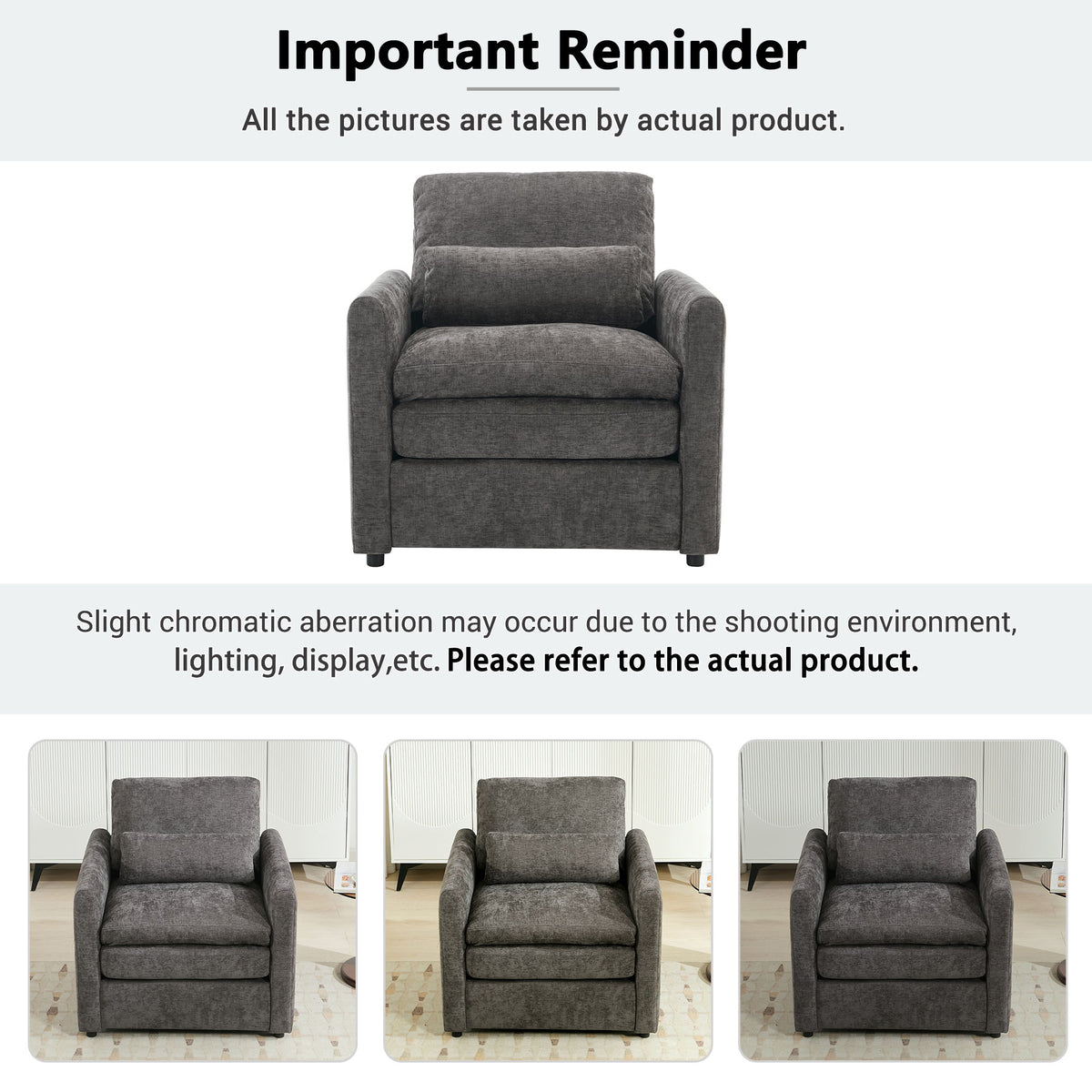 Cozy Upholstered Cushion Armchair For Living Room