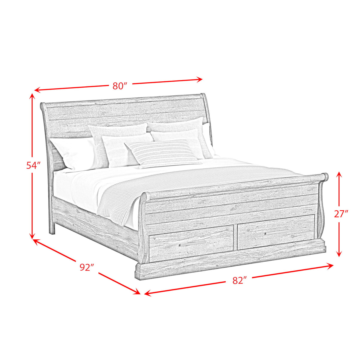 Park Ridge - Sleigh Storage Bed