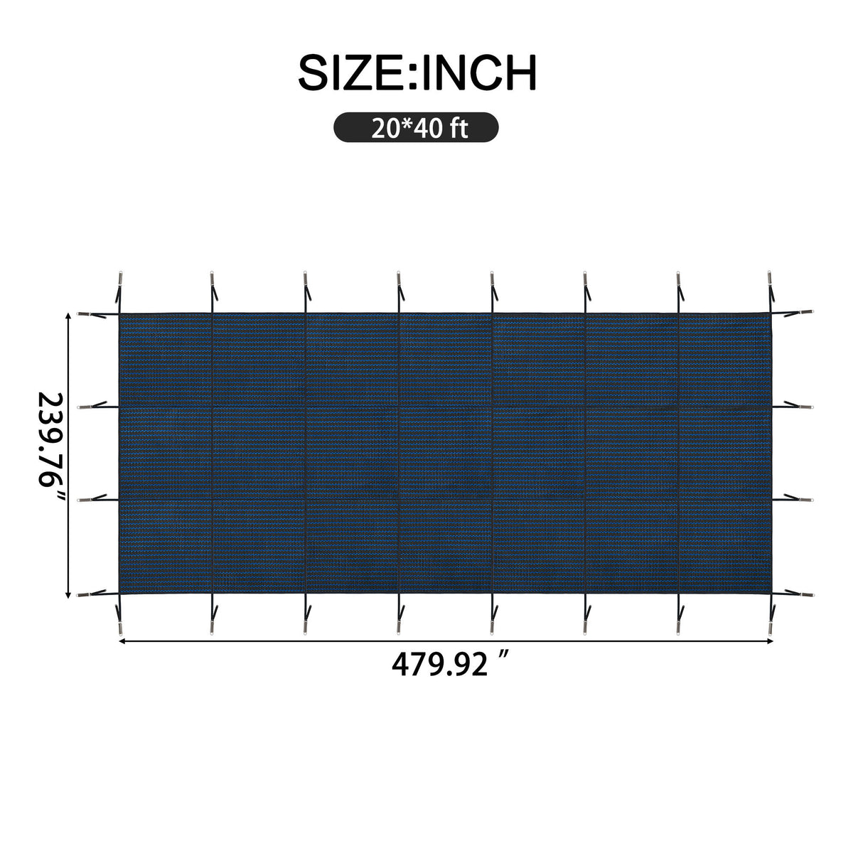 Swimming Pool Safety Cover For Underground Pools - Blue