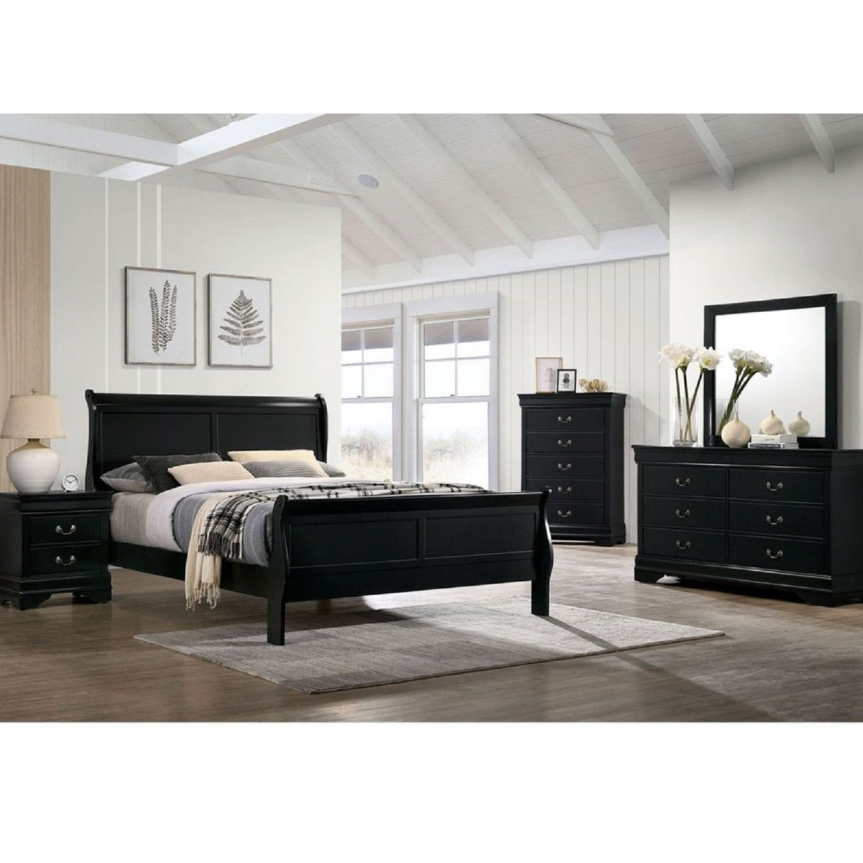 Louis Phillipe Sleigh Bed