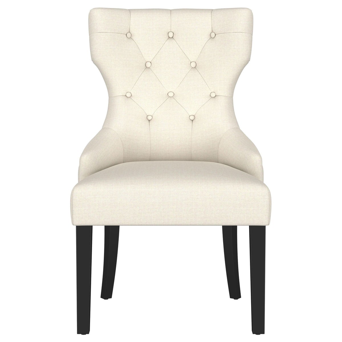 Gillian - Upholstered Dining Side Chair With Wingback Design - Beige / Black
