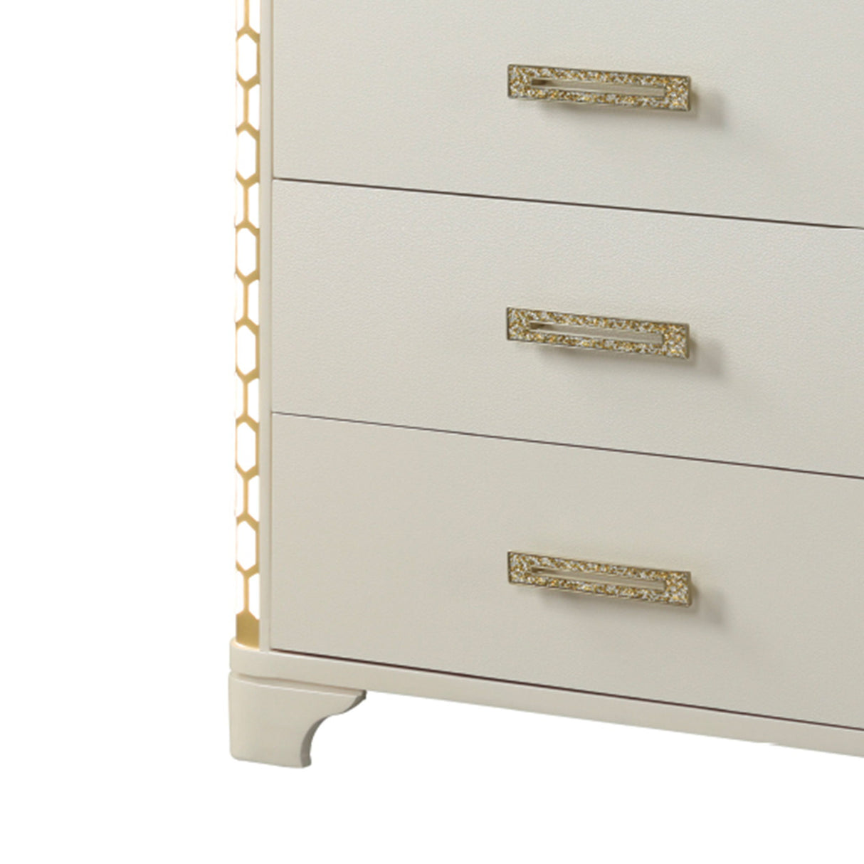 Jasmine - 5 Drawer Chest With Side LED Lightning - Beige