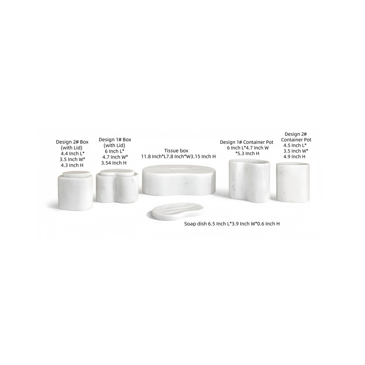 Elegant Natural Marble Bathroom Accessories Set