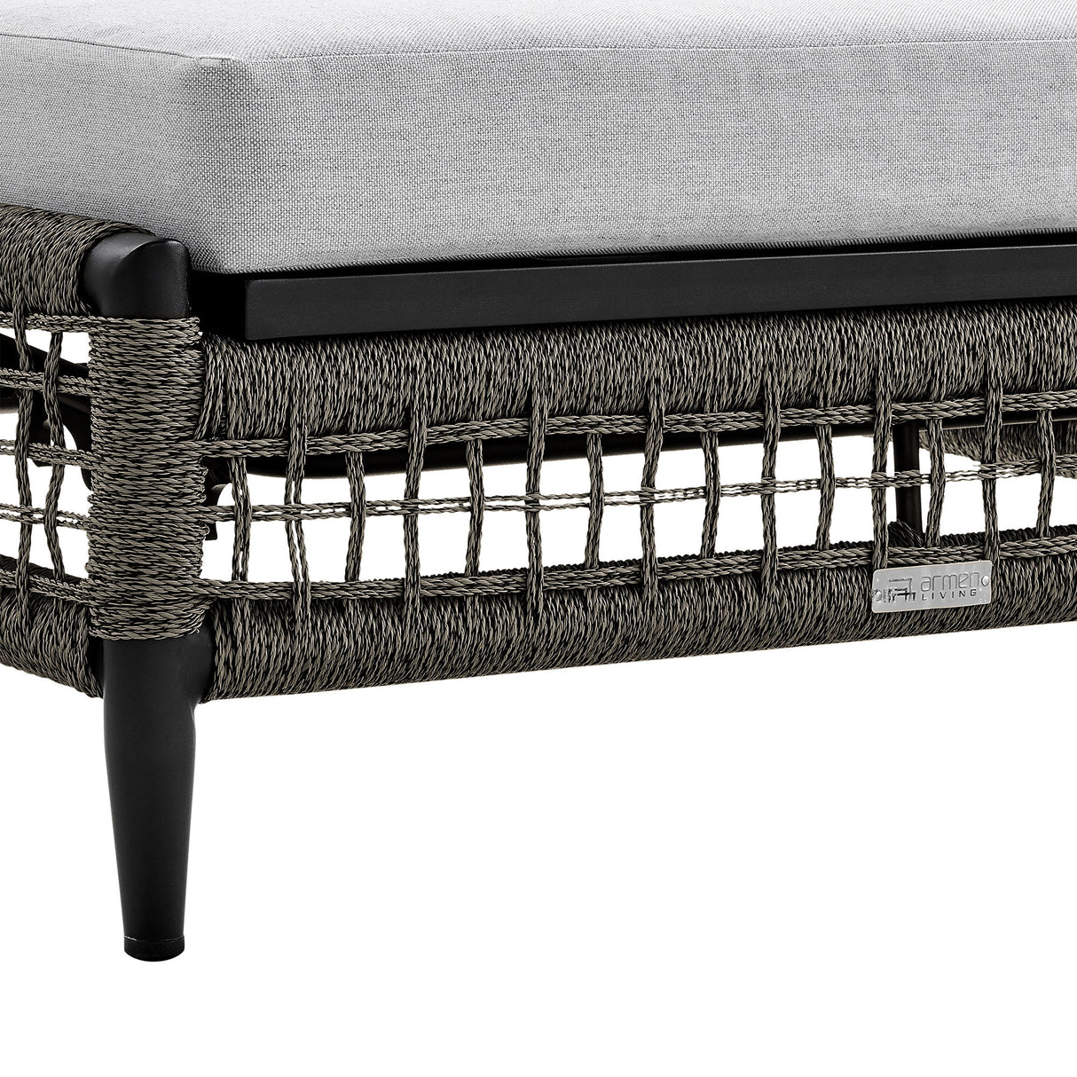 Alegria - Outdoor Patio Adjustable Chaise Lounge Chair In Aluminum With Gray Rope And Cushions