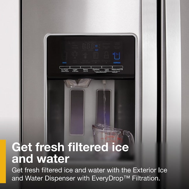 Whirlpool 20.6-cu ft Counter-Depth 36-in Wide Side-by-Side Refrigerator with Ice Maker