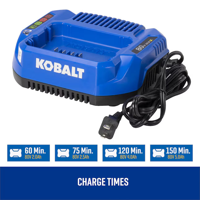 Kobalt 80V 630-CFM Cordless Leaf Blower with 2x 2.5Ah Batteries & Charger