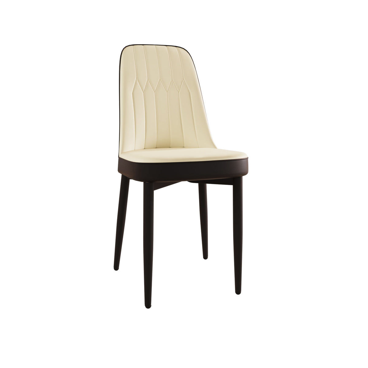 Modern Dining Chair With Cushions And Metal Legs