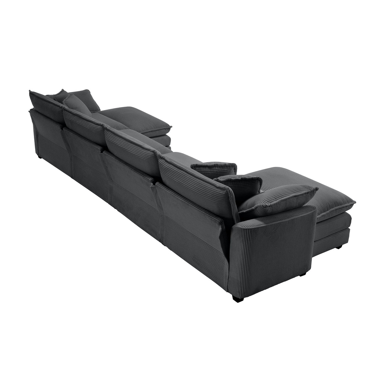 Modern Oversized Modular Cushion Sofa With Ottoman, Low Back, Deep Seating Sofa Set