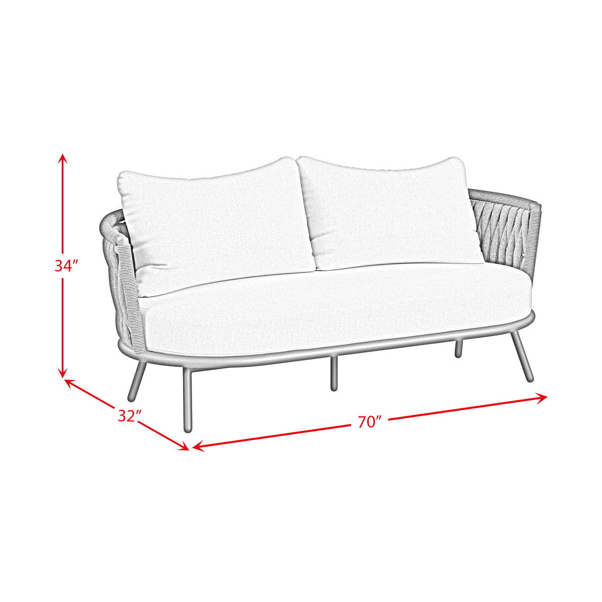 Bali - Loveseat With Olefin - Dark Gray