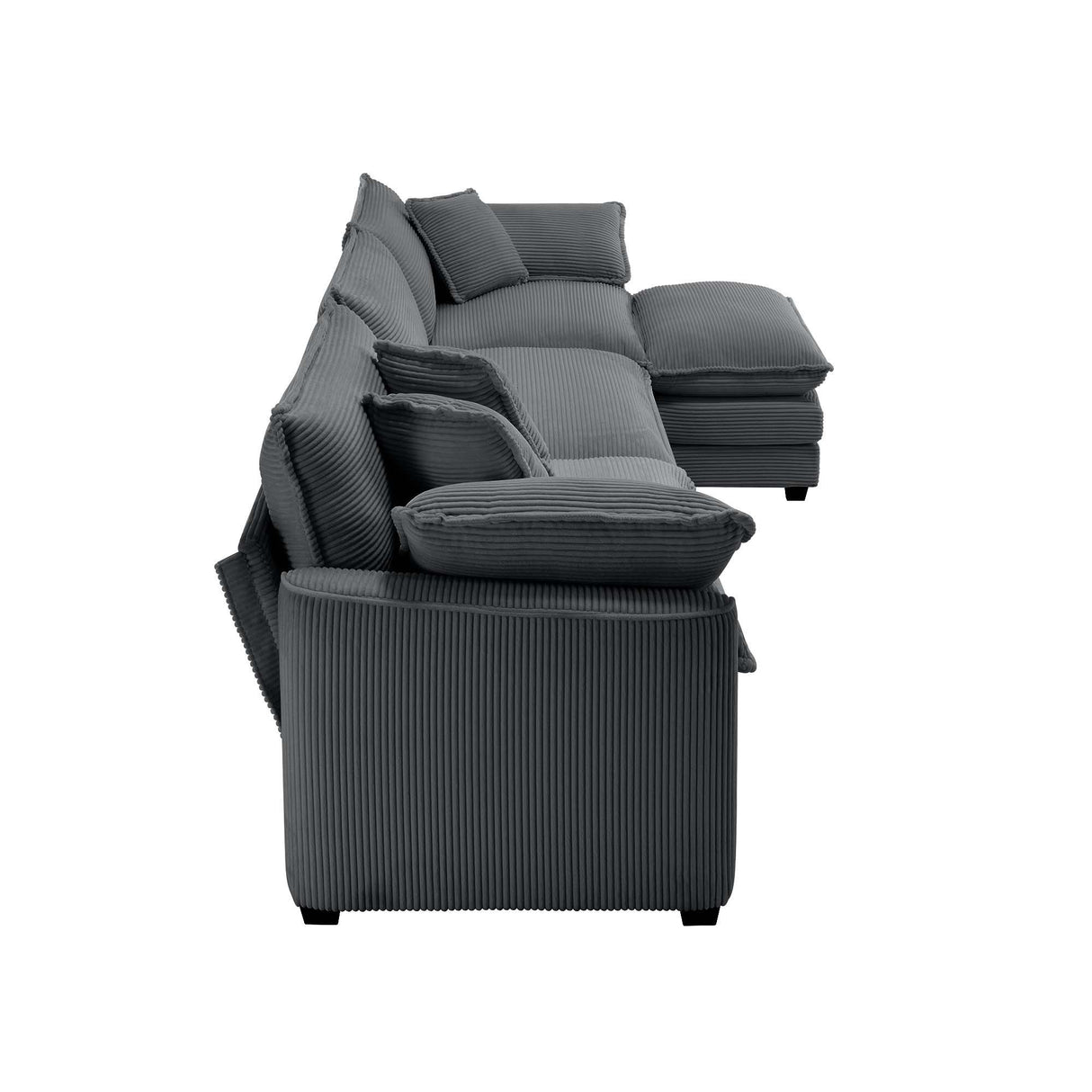 Modern Oversized Modular Cushion Sofa With Ottoman, Low Back, Deep Seating Sofa Set