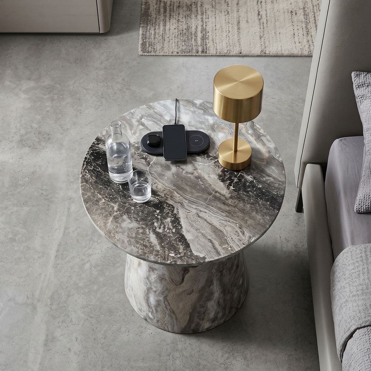 Circular Coffee Table With Adjustable Feet