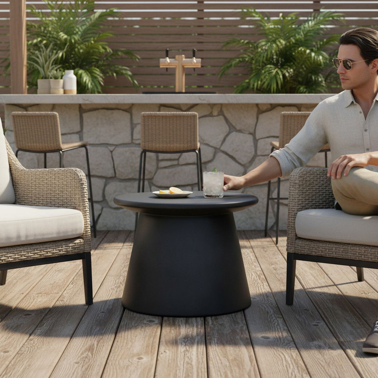 Calcifer - Indoor Outdoor Coffee Table - Charstone Concrete Finish