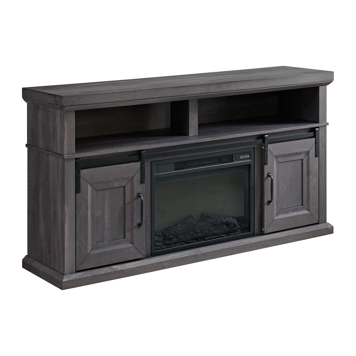 Macau Console with 23-Inch Fireplace Insert in Grey