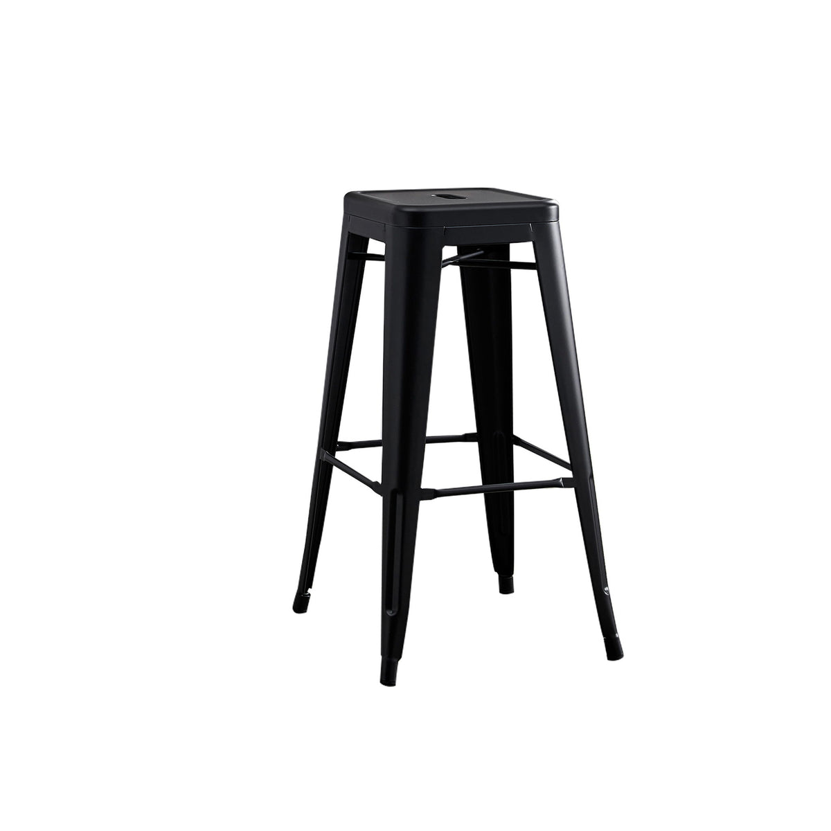 Backless Lightweight Bar Stools (Set of 2) - Black