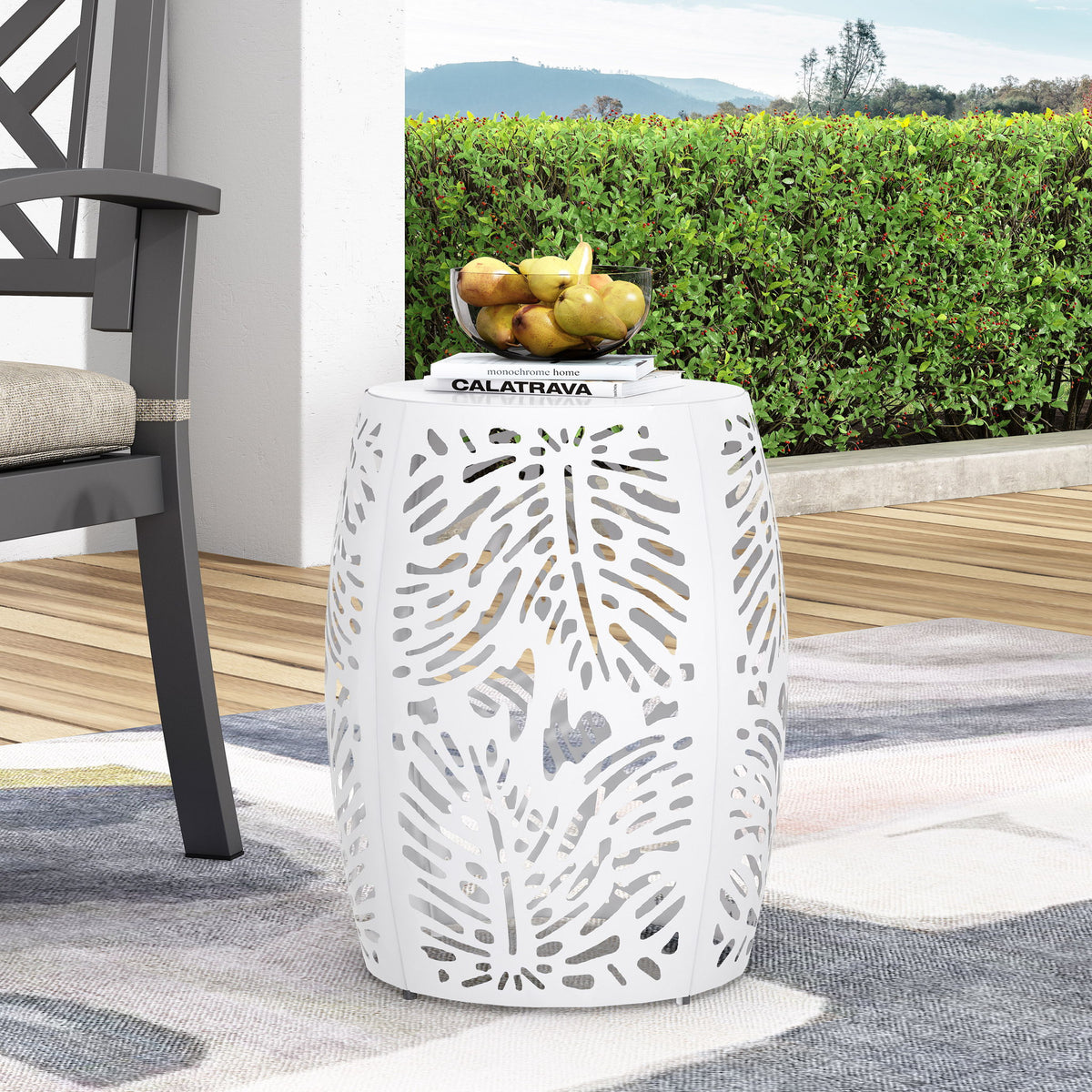 Modern Design Metal End Table, Large