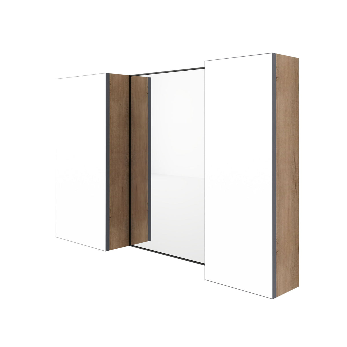 43.3" Wall Mounted Bathroom Cabinet With Adjustable Shelves, Door Storage Cabinet - Imitative Oak