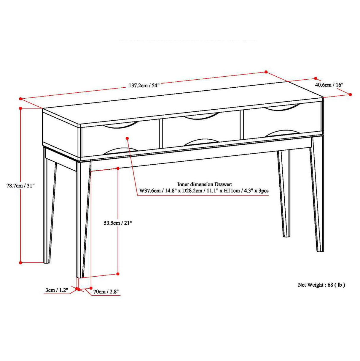 Harper - Handcrafted Console Sofa Table