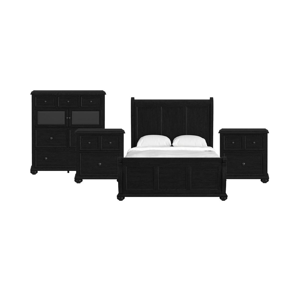 Heritage - Sleigh Bedroom Set - Black