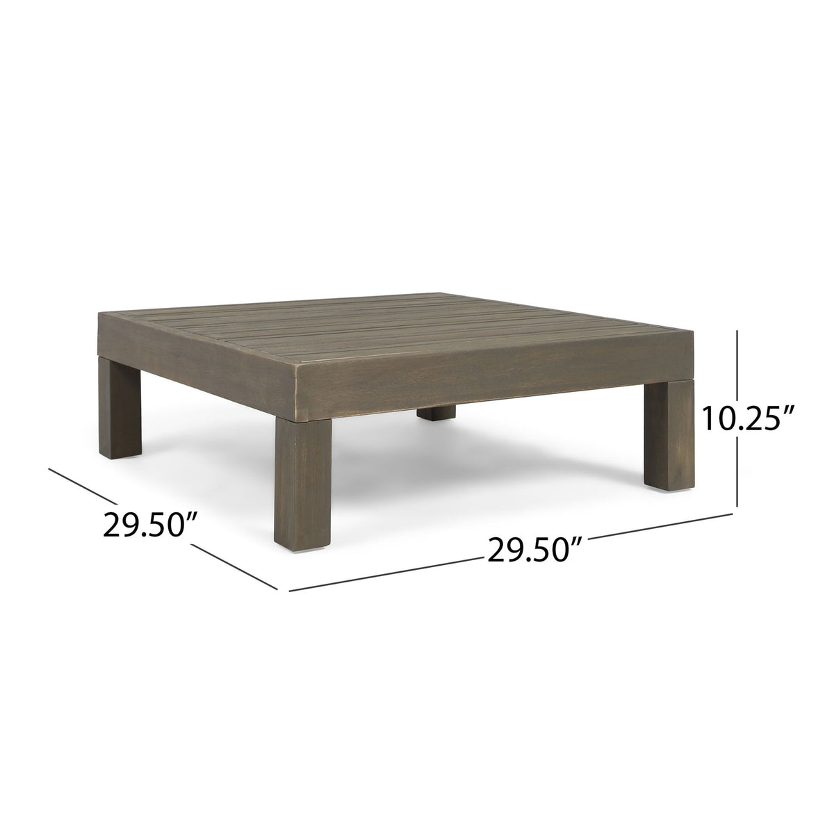 Oana Brava - Rustic Coffee Table With Slat Panel Design - Gray
