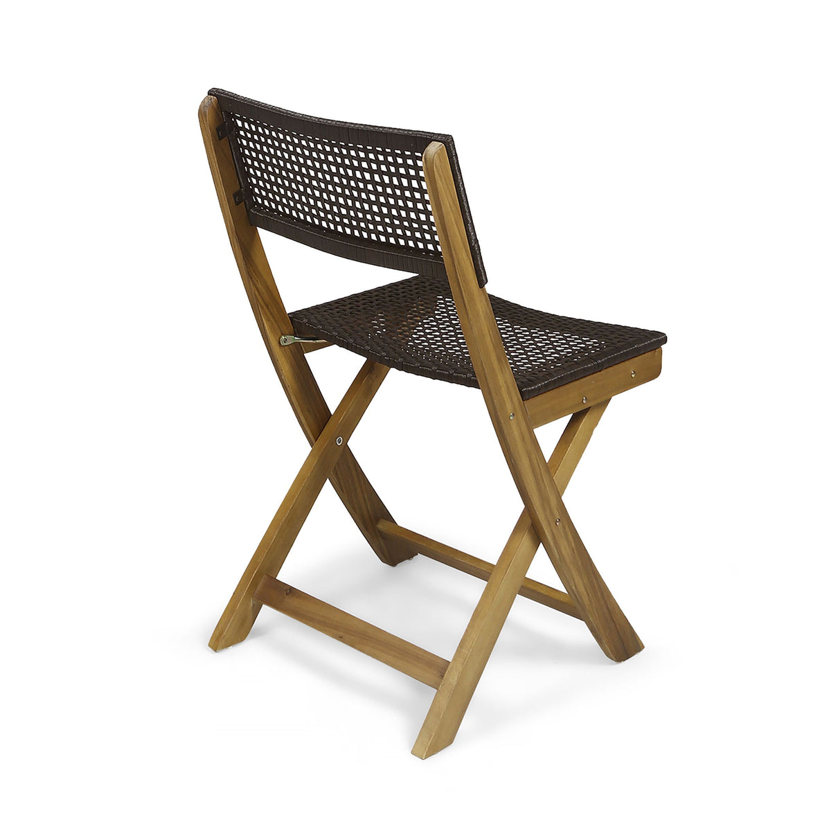 Bistro Foldable Chair With Wicker Backrest