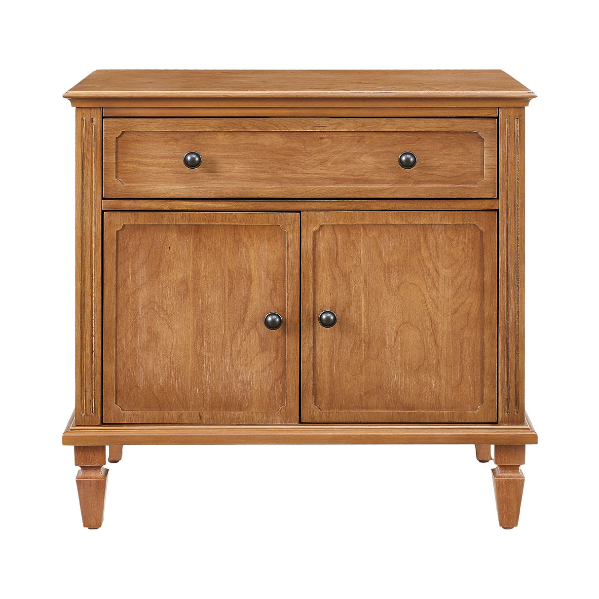Nightstand With Charging Station Bedside Table With Drawer And Double Door Storage
