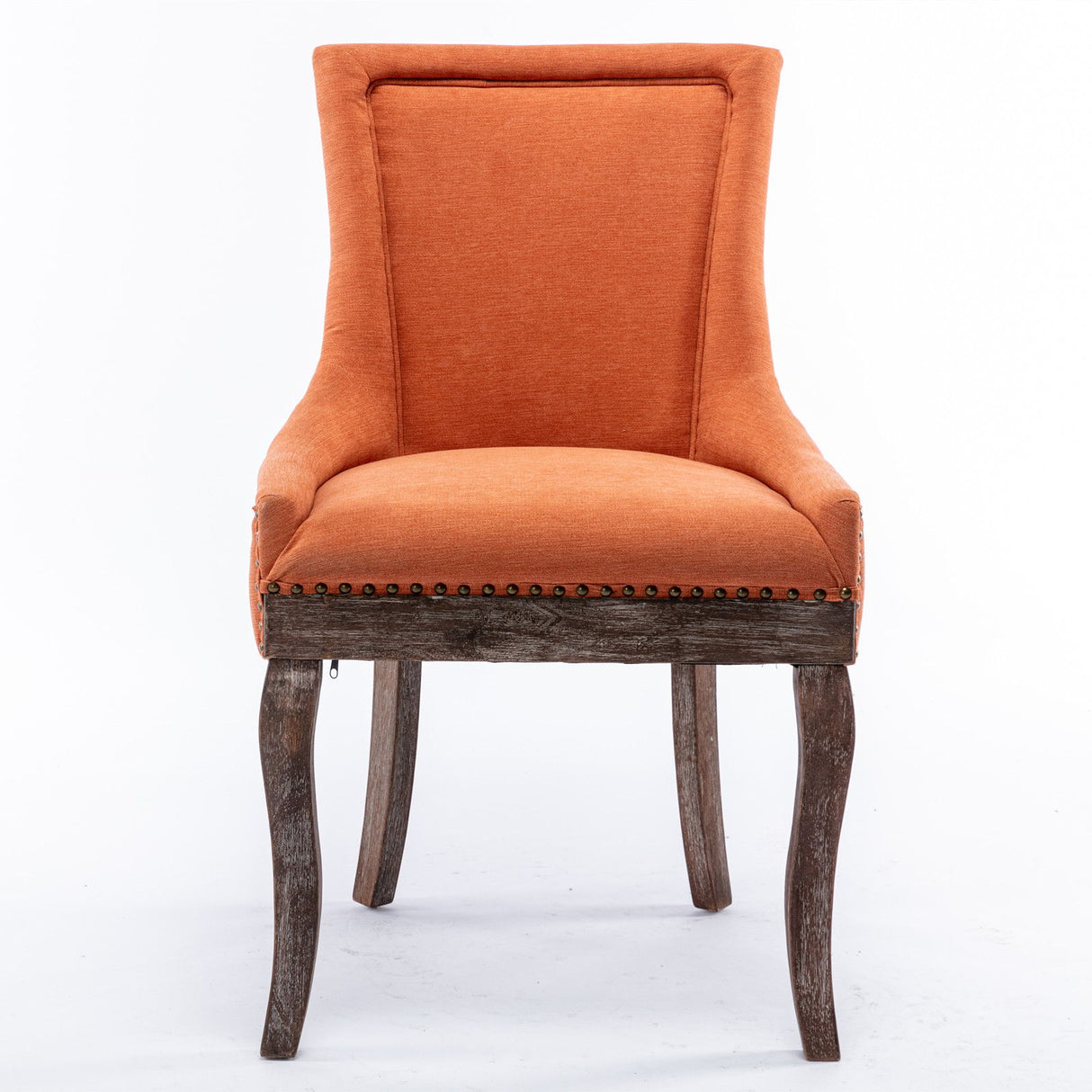 Ultra Side Dining Chair,Thickened Fabric Chairs With Neutrally Toned Solid Wood Legs, Bronze Nail Head (Set of 2) - Chair Sets - Alpine Outlets
