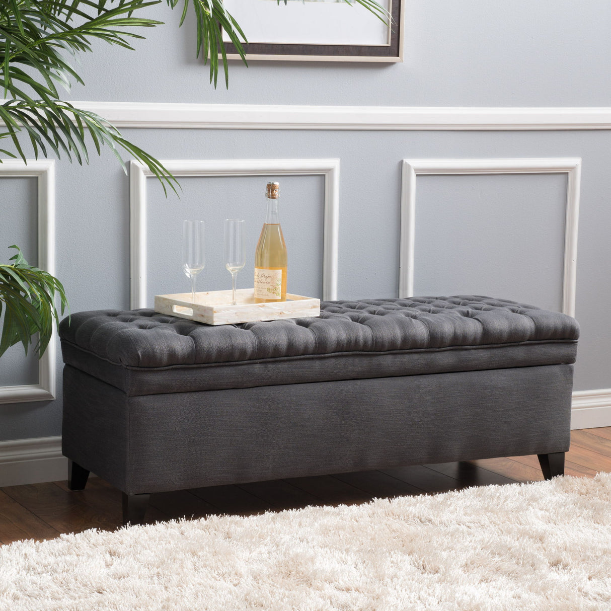 Juliana - Storage Ottoman With Birch Legs