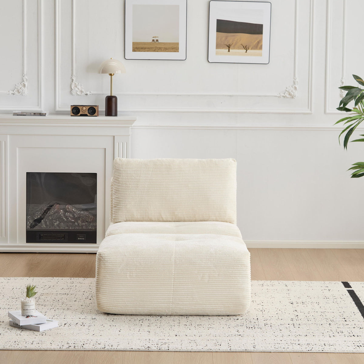 Single Chaise Longue With Movable Ottoman For Living Room