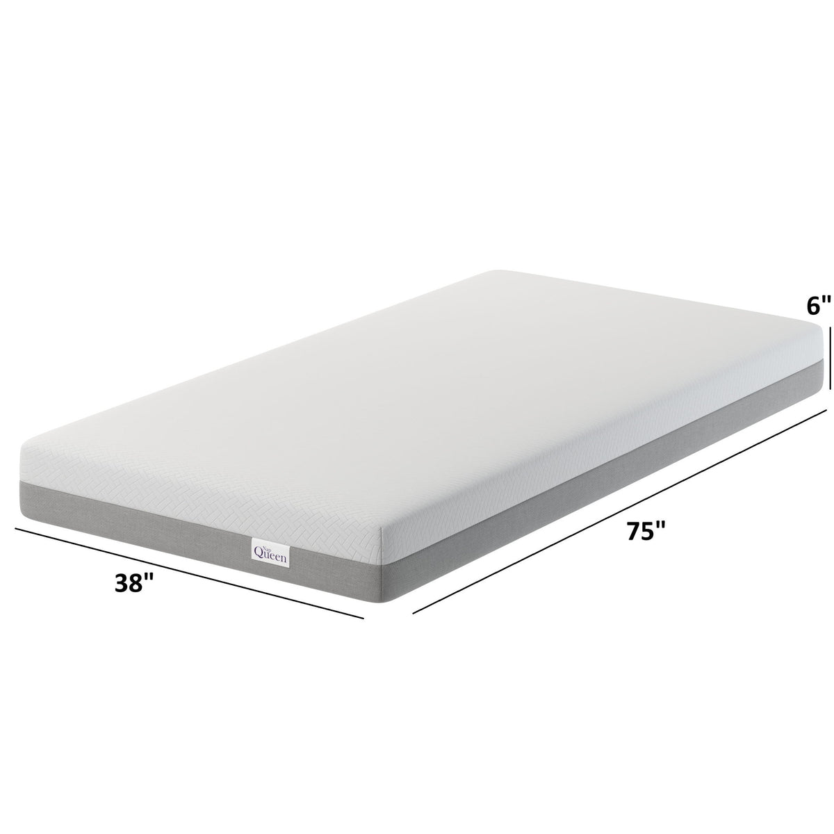 6" Twin Memory Foam Mattress Medium Firm - White / Gray