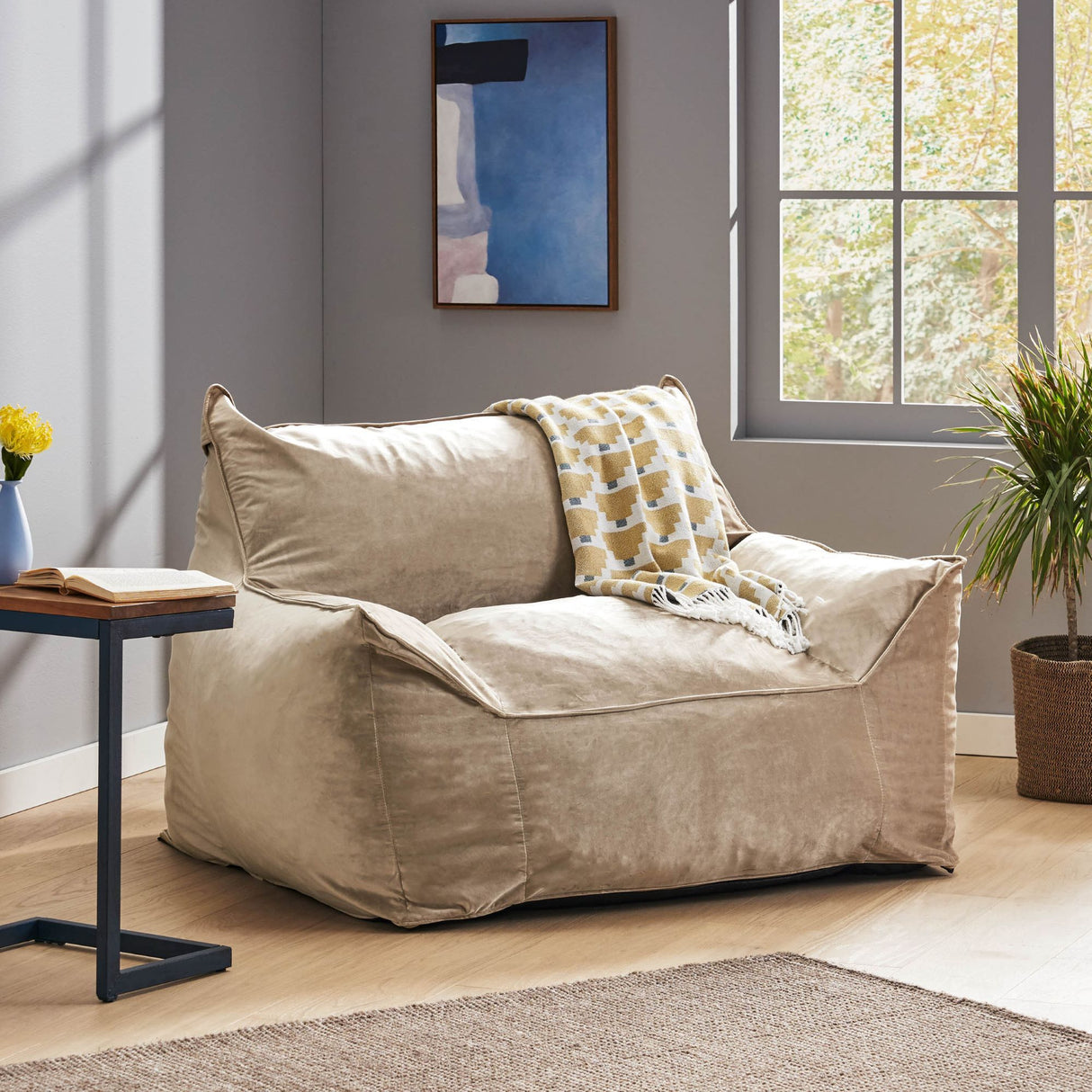 Allea - Bean Bag Chair With Armrests