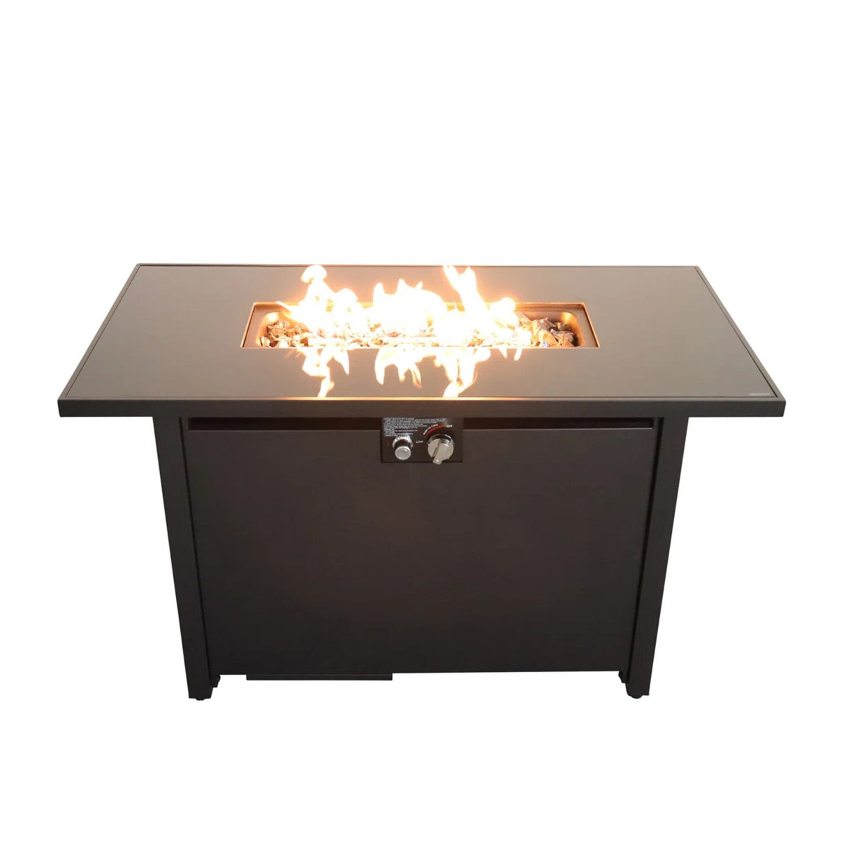 Fire Pit Table Outdoor Patio Heater 50000 BTU Stainless Steel 42x25in