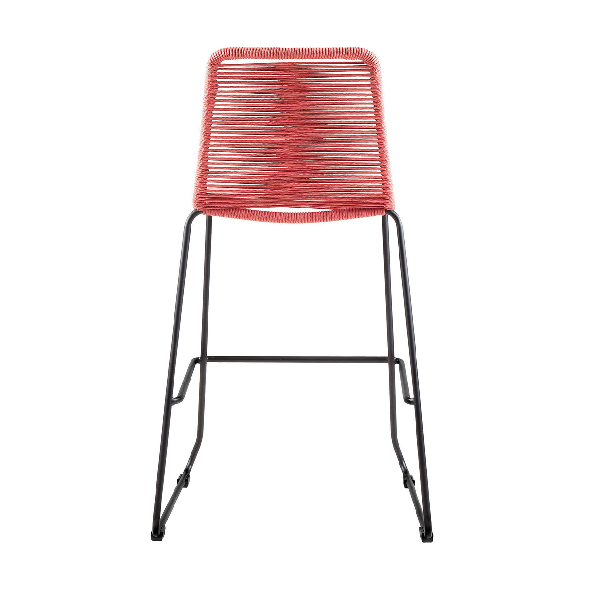 Shasta - 30" Outdoor Metal And Rope Stackable Barstool
