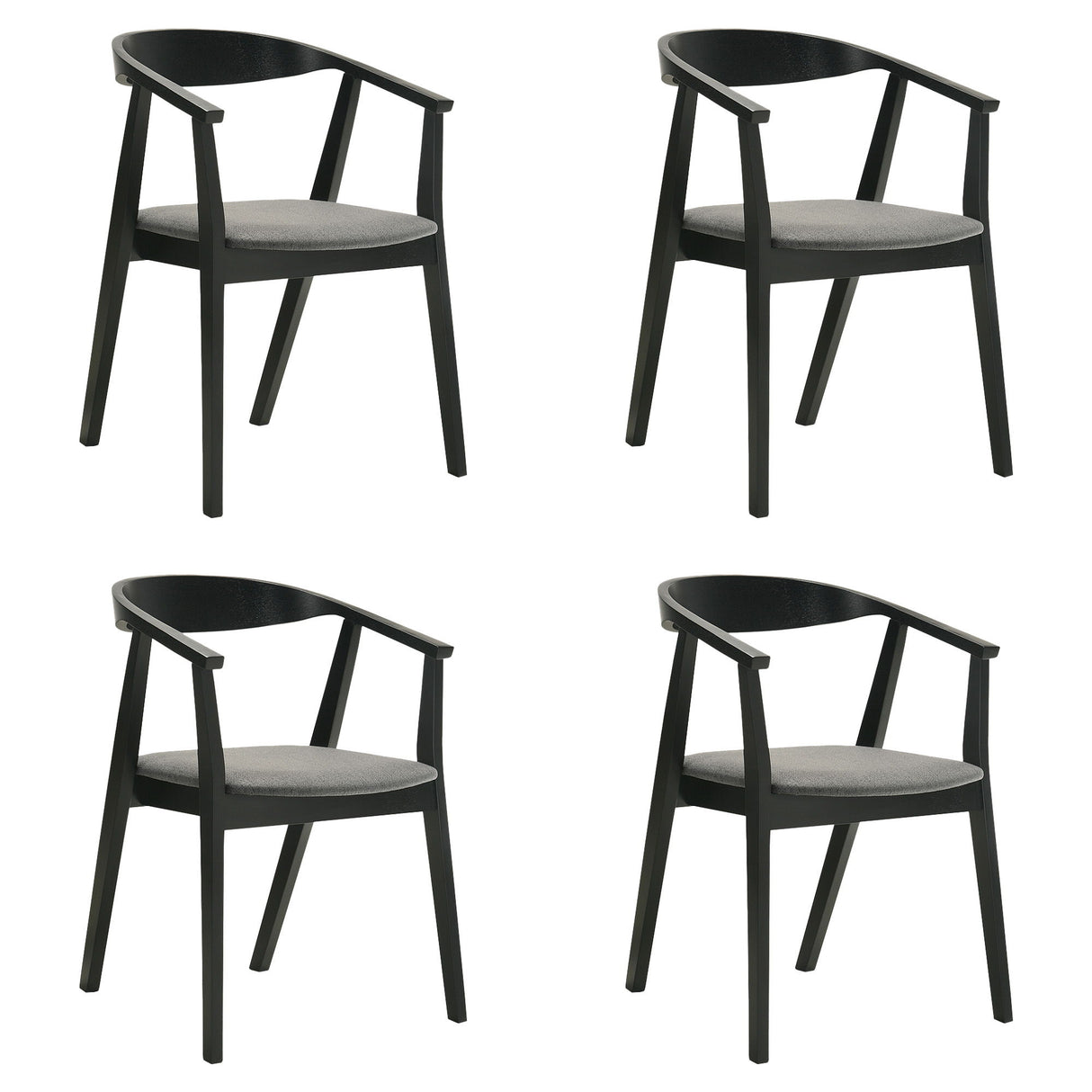 Santana - Wood Dining Chair With Black Frame