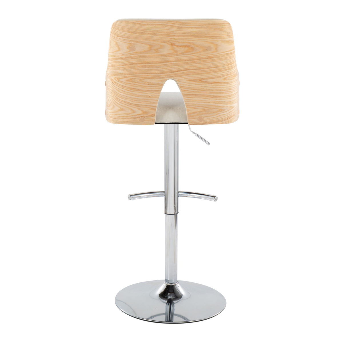 Stella - Contemporary Adjustable Barstool Stool With Swivel & Rounded T Footrest (Set of 2)