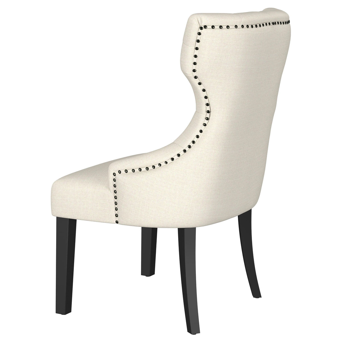 Gillian - Upholstered Dining Side Chair With Wingback Design - Beige / Black