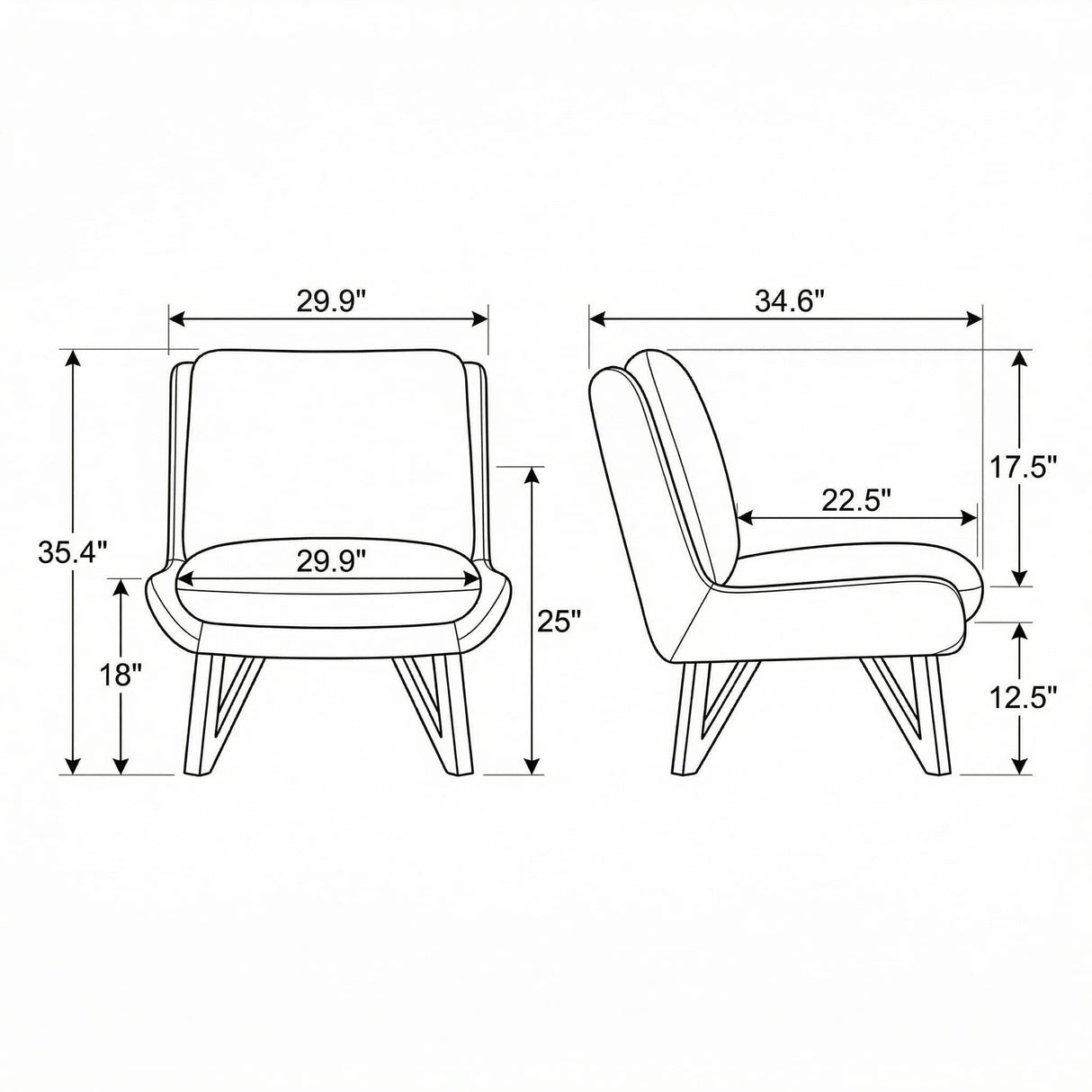 Armless Accent Chair