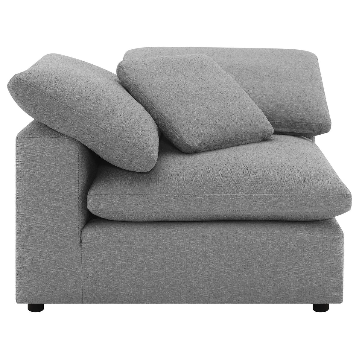 Segoura - 5 Piece Upholstered Modular Sectional With Reclined Back Pillows - Gray