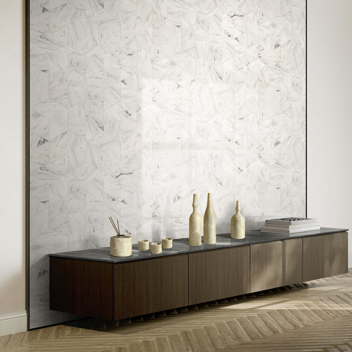 7 Pieces Luxury Natural Marble Living Room Accessories Set