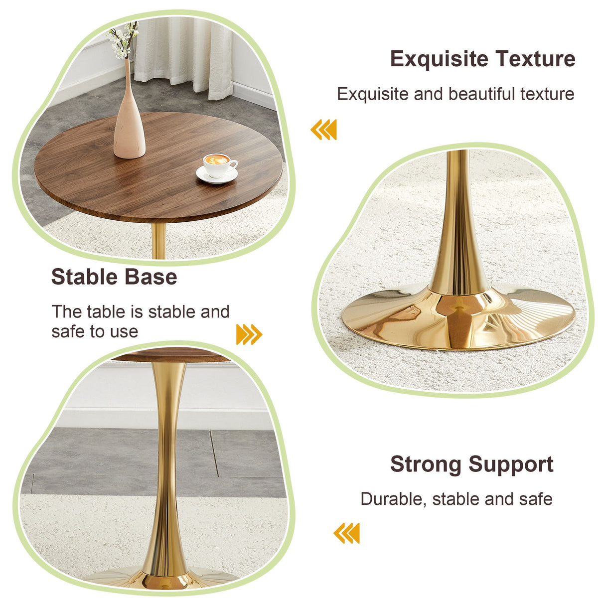 Round Dining Table With Thickened Top For Kitchen