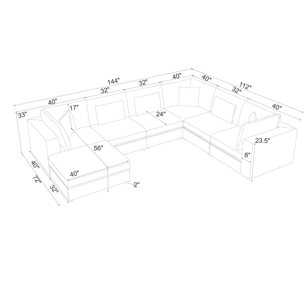 Upholstered Modular Sectional & Custom Configuration