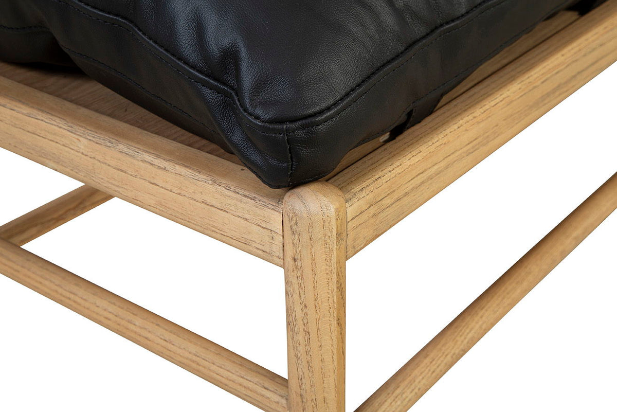 Osborne - Leather Bench - Black / Light Brown