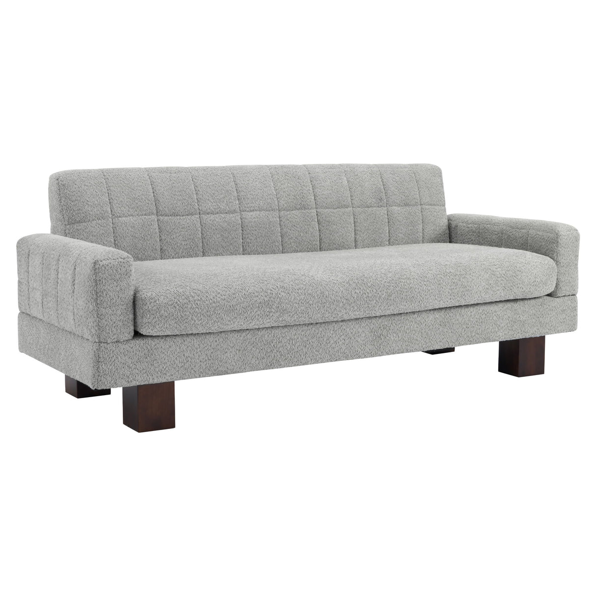 Modern Loveseat Sofa, 2 Seater With Square Arms For Living Room