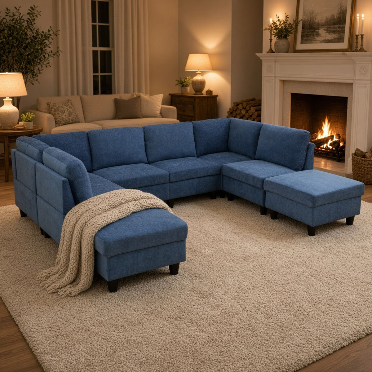 8 Piece Modular U - Shape Sectional Sofa