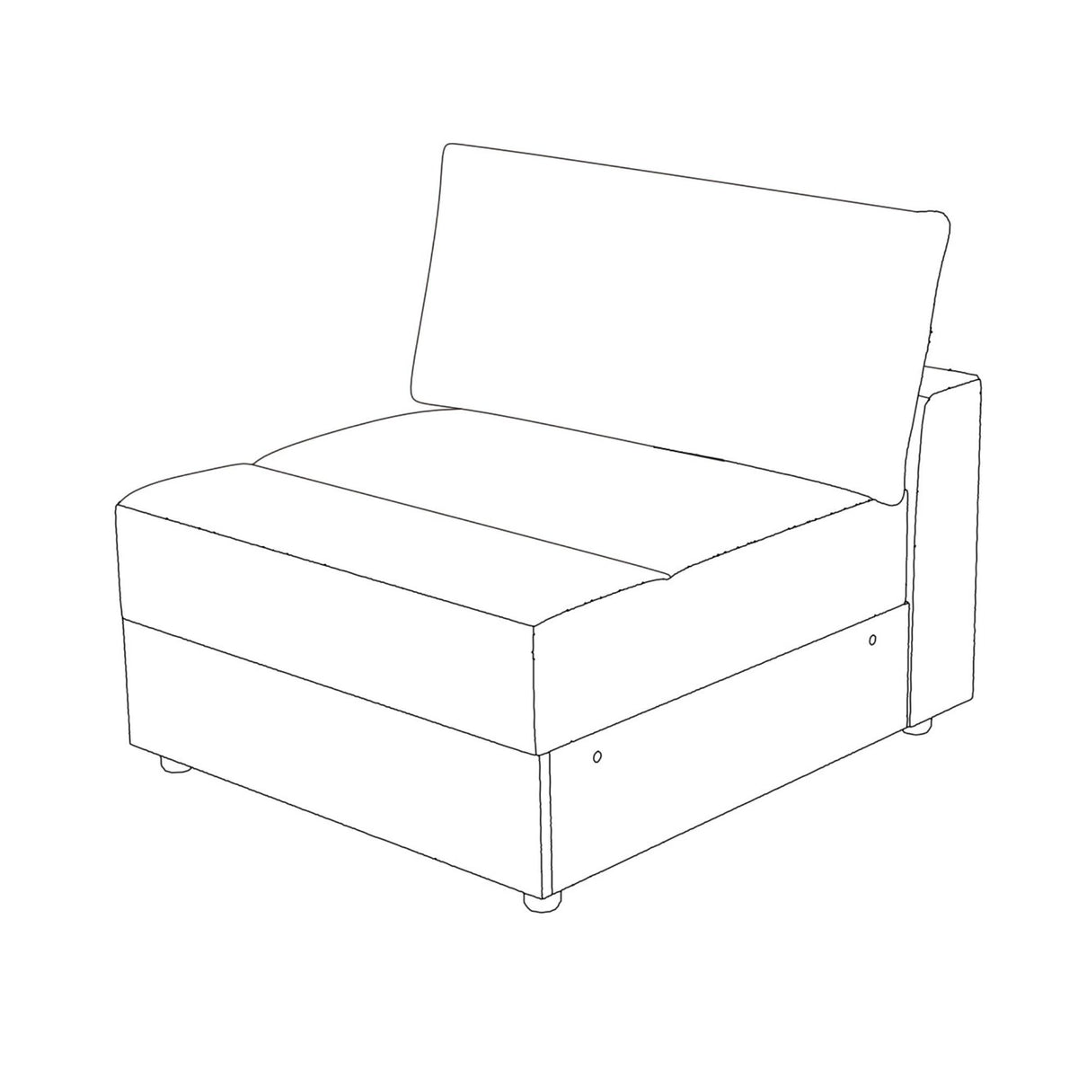 Armless Chair With Design For Living Room - Dark Green