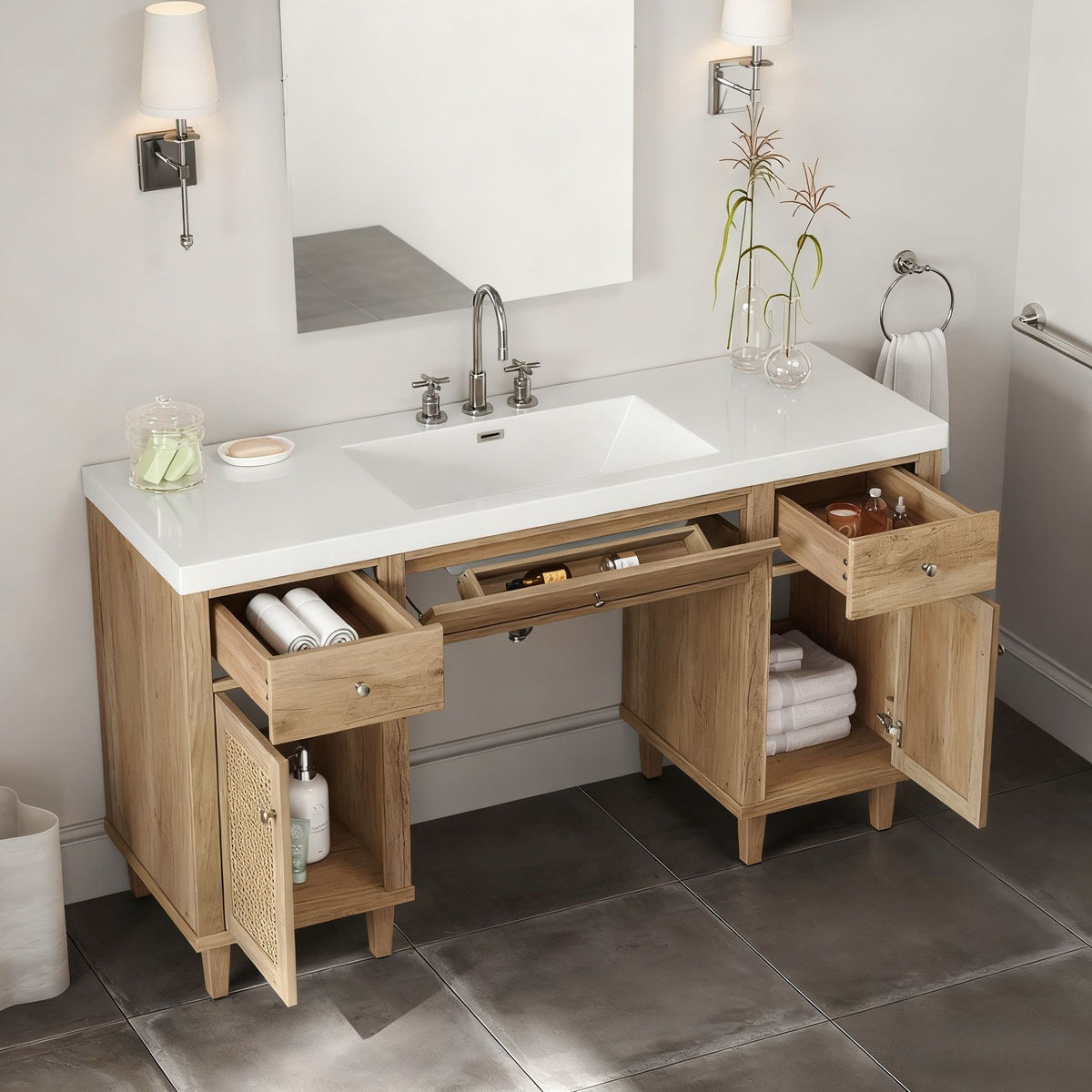 Bathroom Vanity With Sink, Spacious Storage Cabinet