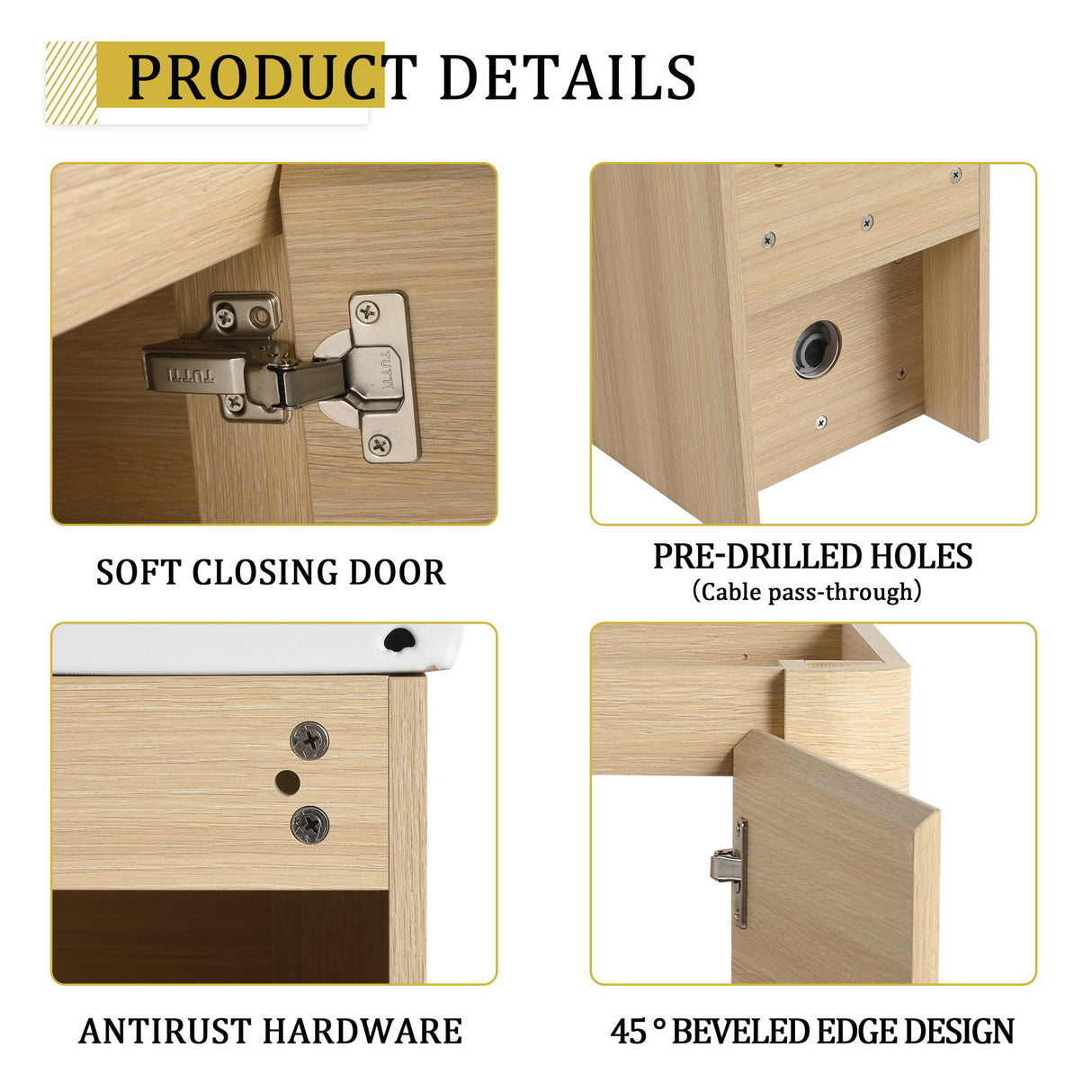 Wall Mounted Bathroom Vanity With Sink, Storage Shelves & Soft Close Door