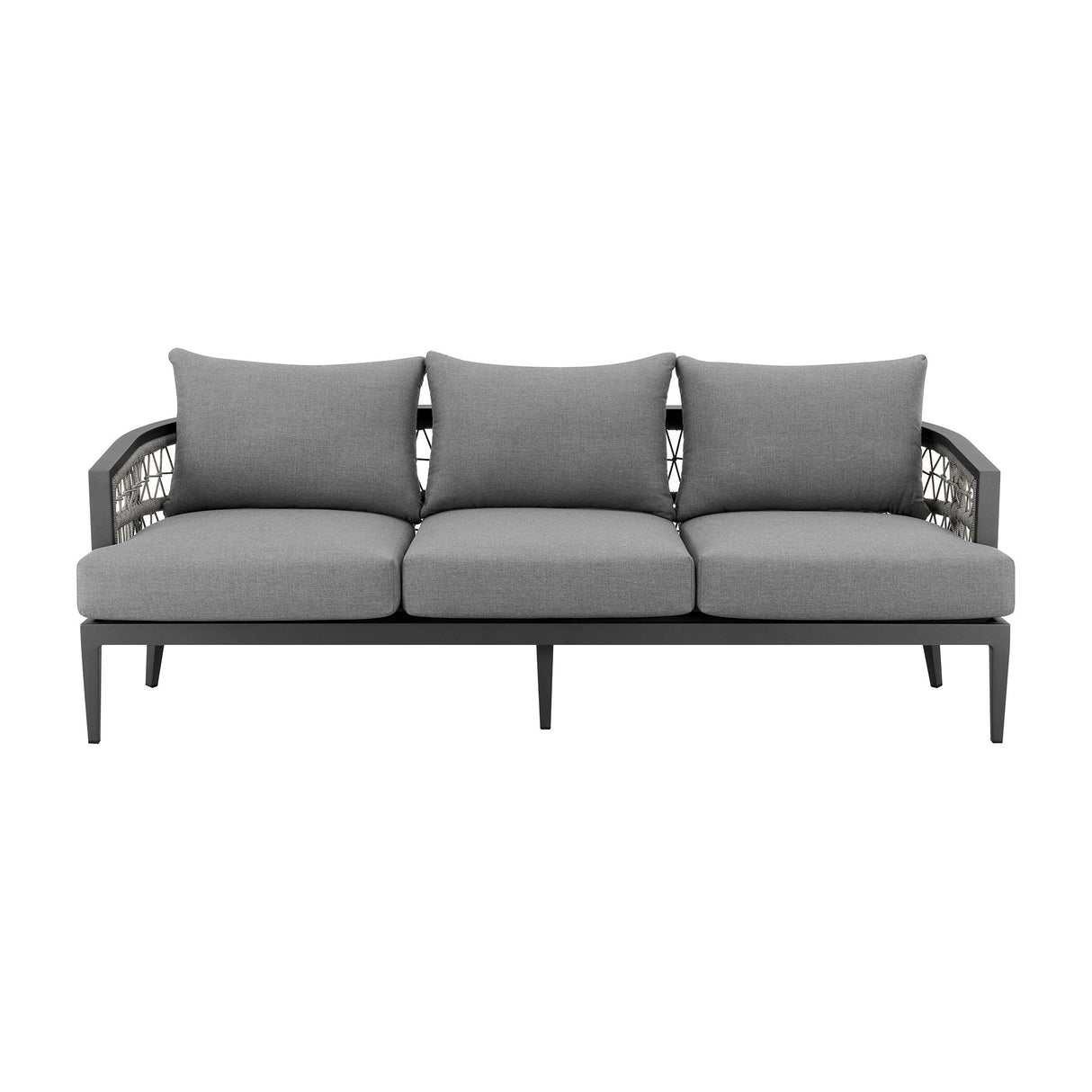 Zella - 4 Piece Outdoor Patio Conversation Set - Light Gray