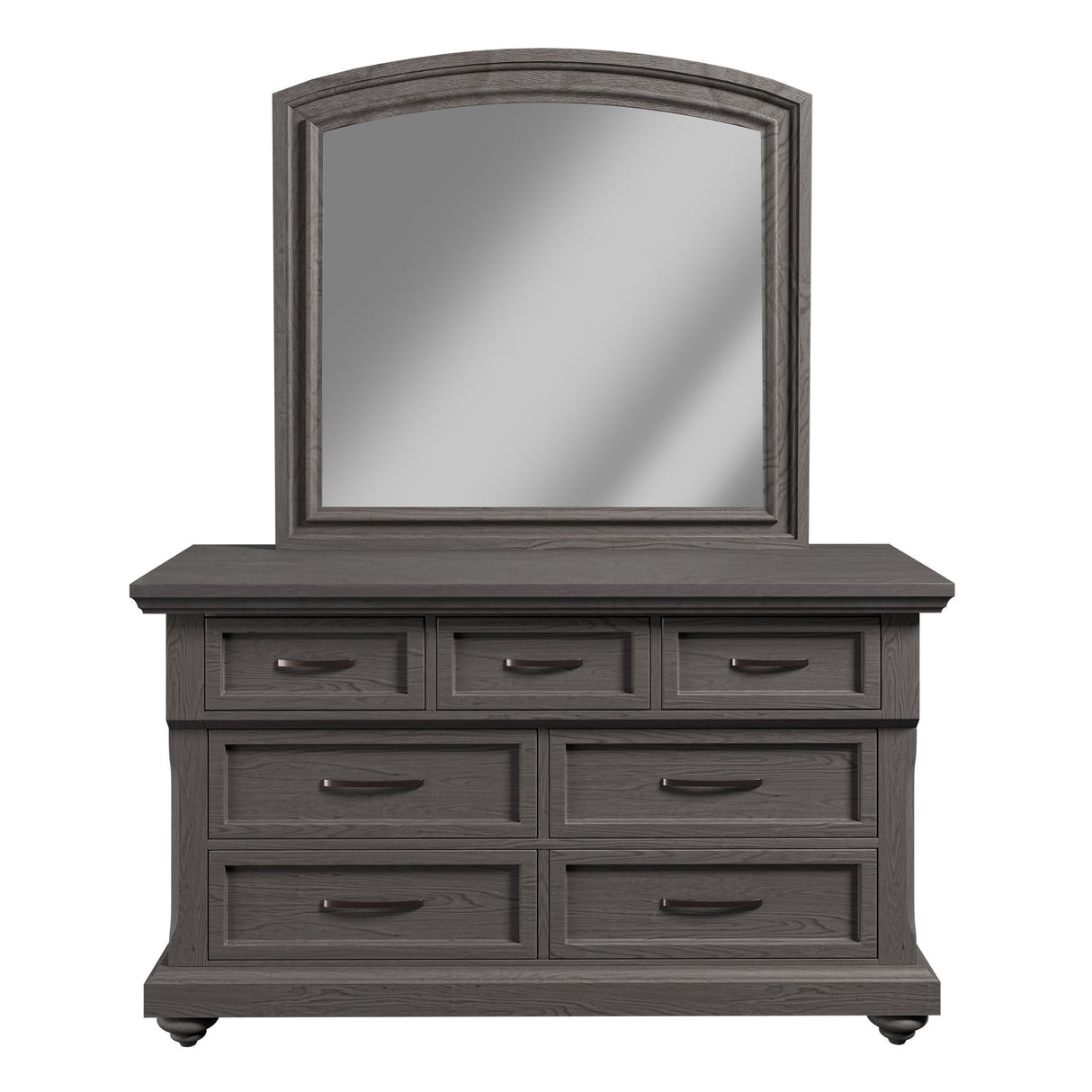 1 Piece Dresser With Handles And Unique Round Legs - Antique Gray